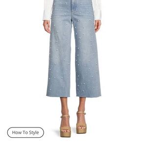 ANTONIO MELANI Light Blue Wide Leg Jeans